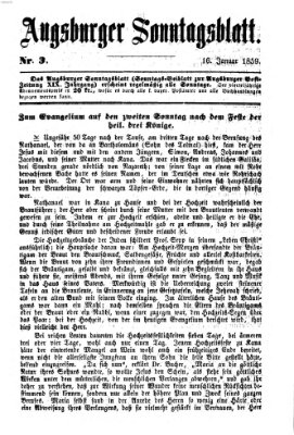 Augsburger Sonntagsblatt (Augsburger Postzeitung) Sonntag 16. Januar 1859