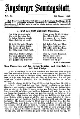 Augsburger Sonntagsblatt (Augsburger Postzeitung) Sonntag 23. Januar 1859