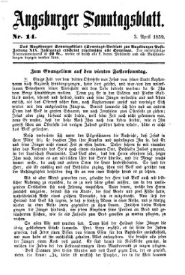 Augsburger Sonntagsblatt (Augsburger Postzeitung) Sonntag 3. April 1859