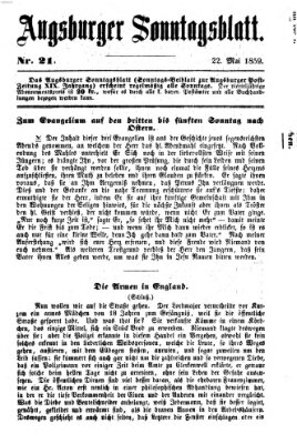 Augsburger Sonntagsblatt (Augsburger Postzeitung) Sonntag 22. Mai 1859