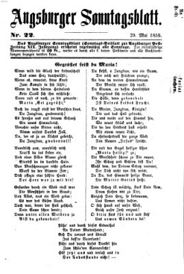 Augsburger Sonntagsblatt (Augsburger Postzeitung) Sonntag 29. Mai 1859