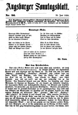 Augsburger Sonntagsblatt (Augsburger Postzeitung) Sonntag 26. Juni 1859