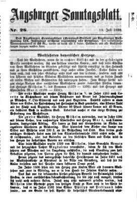 Augsburger Sonntagsblatt (Augsburger Postzeitung) Sonntag 10. Juli 1859