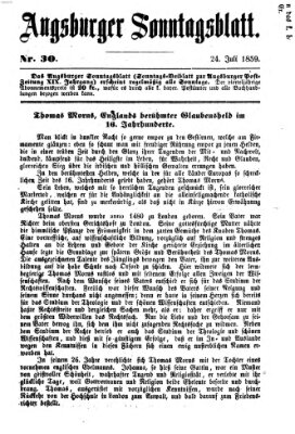 Augsburger Sonntagsblatt (Augsburger Postzeitung) Sonntag 24. Juli 1859