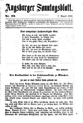 Augsburger Sonntagsblatt (Augsburger Postzeitung) Sonntag 7. August 1859