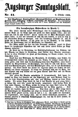 Augsburger Sonntagsblatt (Augsburger Postzeitung) Sonntag 9. Oktober 1859