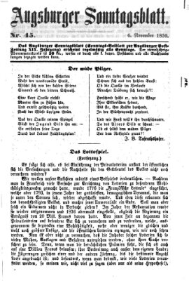 Augsburger Sonntagsblatt (Augsburger Postzeitung) Sonntag 6. November 1859