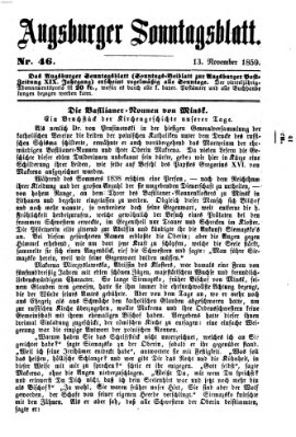 Augsburger Sonntagsblatt (Augsburger Postzeitung) Sonntag 13. November 1859