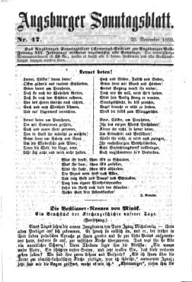 Augsburger Sonntagsblatt (Augsburger Postzeitung) Sonntag 20. November 1859