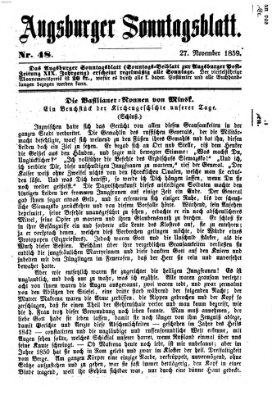 Augsburger Sonntagsblatt (Augsburger Postzeitung) Sonntag 27. November 1859