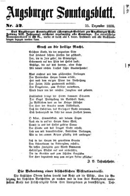 Augsburger Sonntagsblatt (Augsburger Postzeitung) Sonntag 25. Dezember 1859