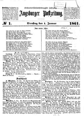 Augsburger Postzeitung Dienstag 1. Januar 1861