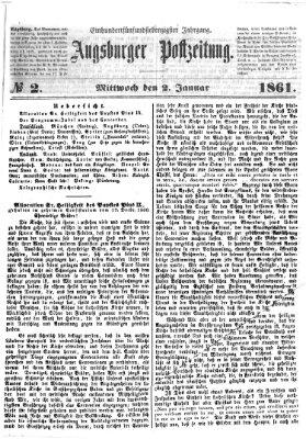 Augsburger Postzeitung Mittwoch 2. Januar 1861