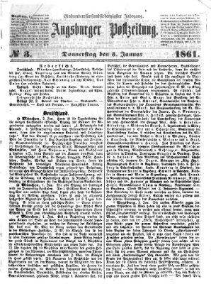 Augsburger Postzeitung Donnerstag 3. Januar 1861