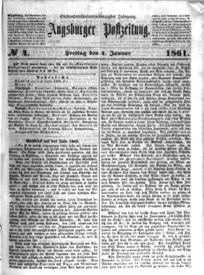 Augsburger Postzeitung Freitag 4. Januar 1861