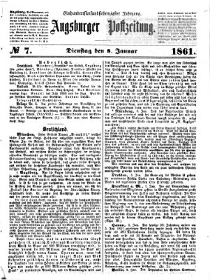 Augsburger Postzeitung Dienstag 8. Januar 1861