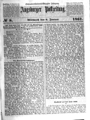 Augsburger Postzeitung Mittwoch 9. Januar 1861