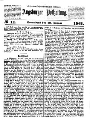 Augsburger Postzeitung Samstag 12. Januar 1861