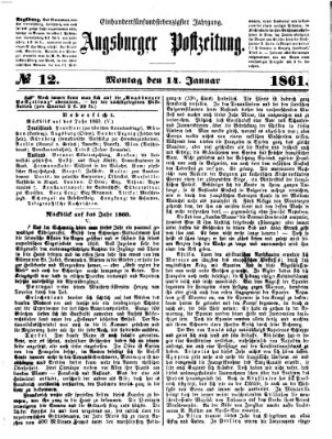 Augsburger Postzeitung Montag 14. Januar 1861