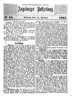 Augsburger Postzeitung Freitag 18. Januar 1861