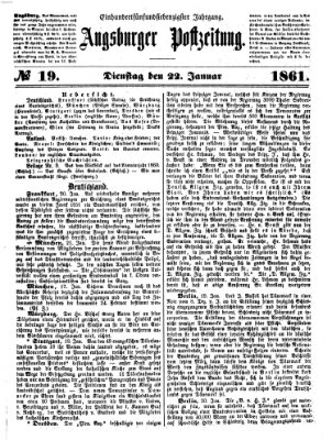 Augsburger Postzeitung Dienstag 22. Januar 1861