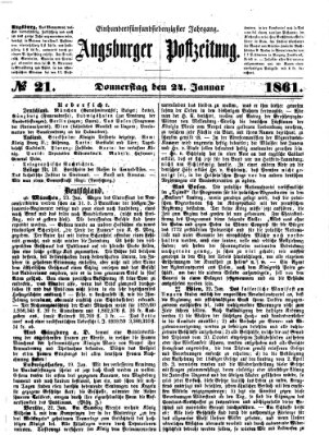 Augsburger Postzeitung Donnerstag 24. Januar 1861