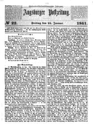 Augsburger Postzeitung Freitag 25. Januar 1861