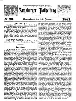 Augsburger Postzeitung Samstag 26. Januar 1861