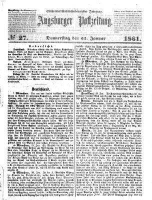 Augsburger Postzeitung Donnerstag 31. Januar 1861