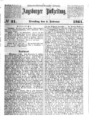 Augsburger Postzeitung Dienstag 5. Februar 1861