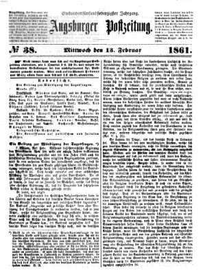 Augsburger Postzeitung Mittwoch 13. Februar 1861