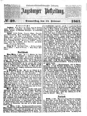 Augsburger Postzeitung Donnerstag 14. Februar 1861