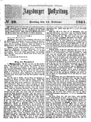 Augsburger Postzeitung Freitag 15. Februar 1861