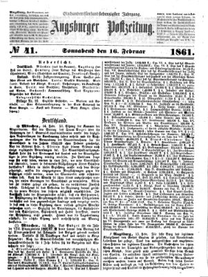 Augsburger Postzeitung Samstag 16. Februar 1861