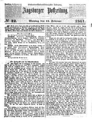 Augsburger Postzeitung Montag 18. Februar 1861