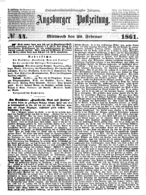 Augsburger Postzeitung Mittwoch 20. Februar 1861