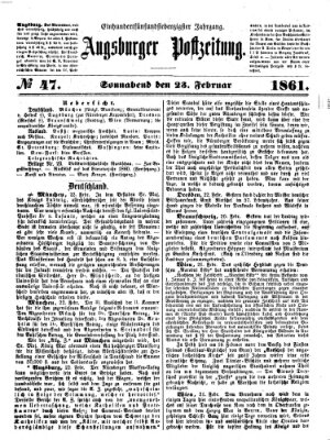 Augsburger Postzeitung Samstag 23. Februar 1861