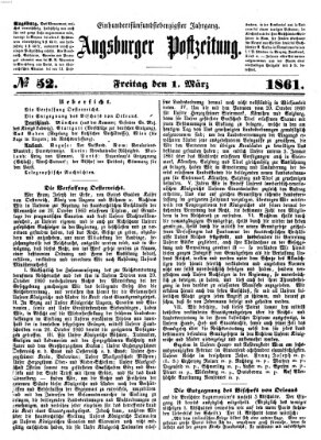 Augsburger Postzeitung Freitag 1. März 1861