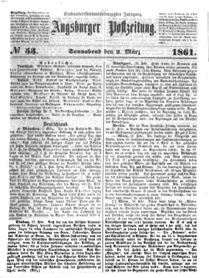 Augsburger Postzeitung Samstag 2. März 1861