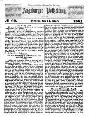 Augsburger Postzeitung Montag 11. März 1861