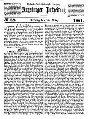 Augsburger Postzeitung Freitag 15. März 1861