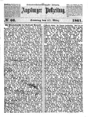 Augsburger Postzeitung Sonntag 17. März 1861