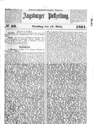 Augsburger Postzeitung Dienstag 19. März 1861