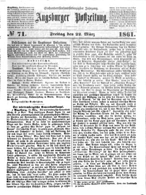 Augsburger Postzeitung Freitag 22. März 1861