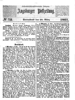 Augsburger Postzeitung Samstag 23. März 1861