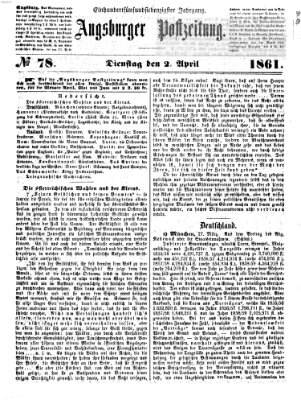 Augsburger Postzeitung Dienstag 2. April 1861