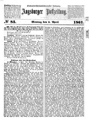 Augsburger Postzeitung Montag 8. April 1861