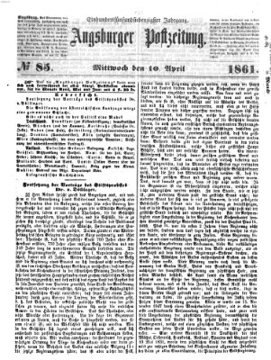 Augsburger Postzeitung Mittwoch 10. April 1861