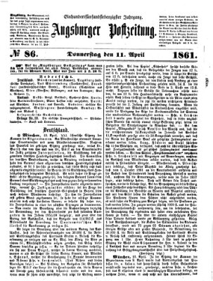 Augsburger Postzeitung Donnerstag 11. April 1861