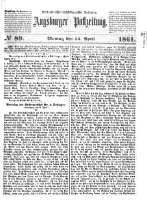 Augsburger Postzeitung Montag 15. April 1861